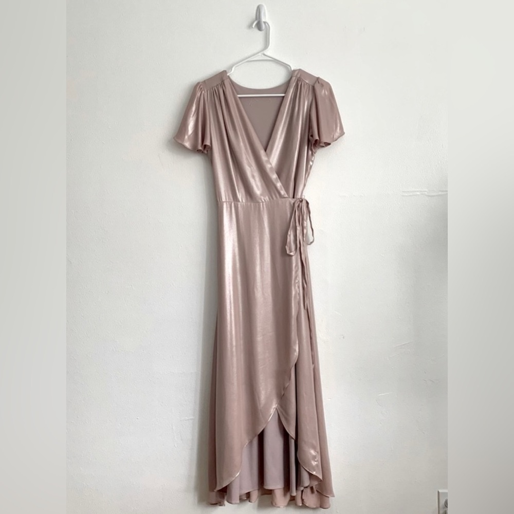 BHLDN Anthropologie Pink Rose Gold Donne Formal Bridesmaids Dress size 4